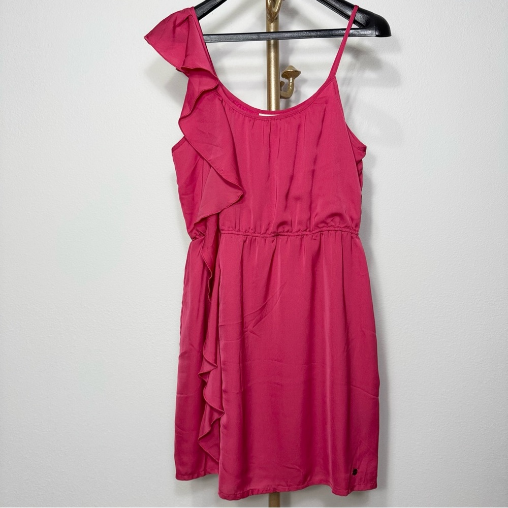 Tommy Hilfiger Dark Fuchsia Sleeveless Ruffles Elastic Waist Big Girl Mini Dress